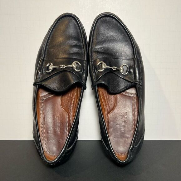 Mens ALLEN EDMONDS Verona II Black Leather Horse Bit Loafers / Size 10 Wide - Picture 5 of 8